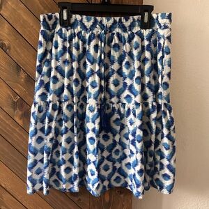 Knox Rose Blue and White A-Line Skirt